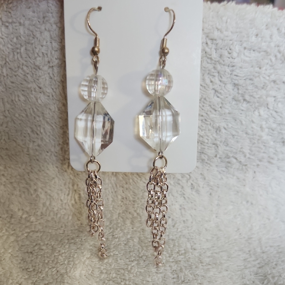 Clear gem earrings